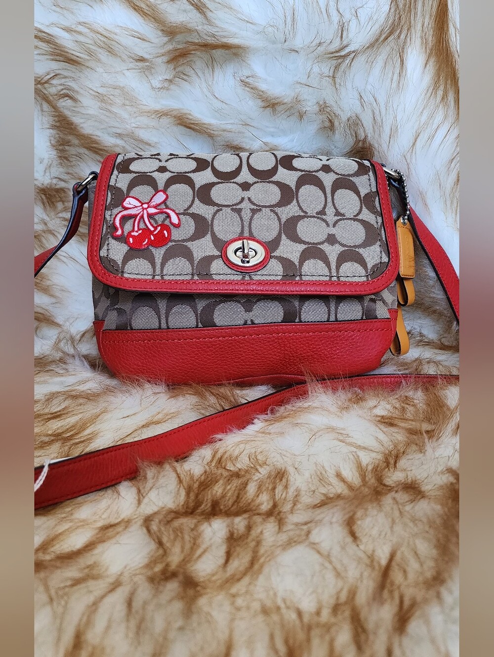 Coach Red Signature Canvas Crossbody Bag